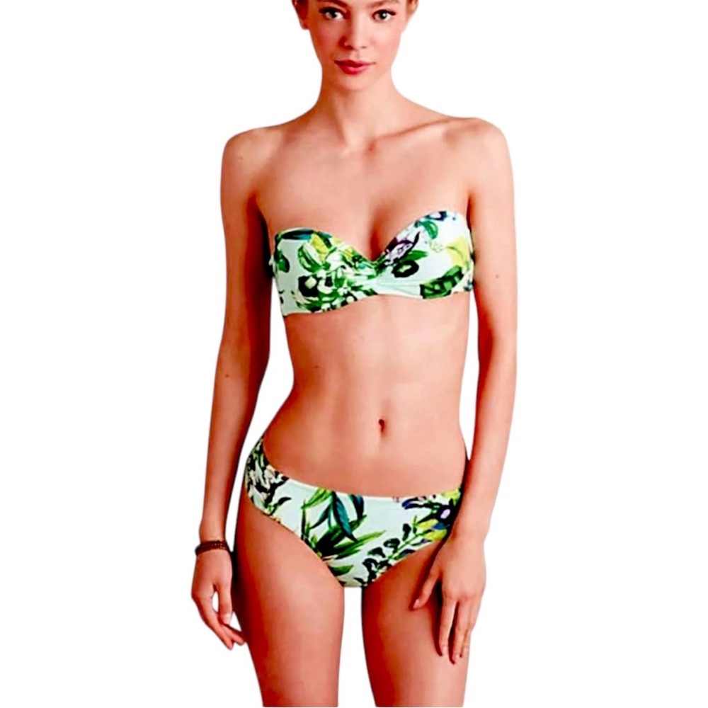Anthropologie Ruched Bikini Bottoms Xlarge 14 Swim Mix+Match Wedgewood Blue NWT